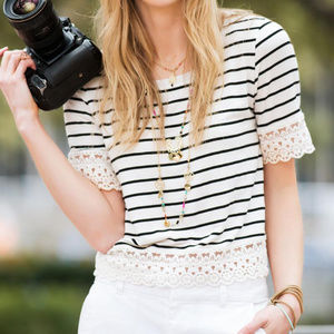 Crochet Striped Crop Top